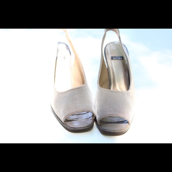 Stuart Weitzman sling back peep toe heels - Picture 7 of 11